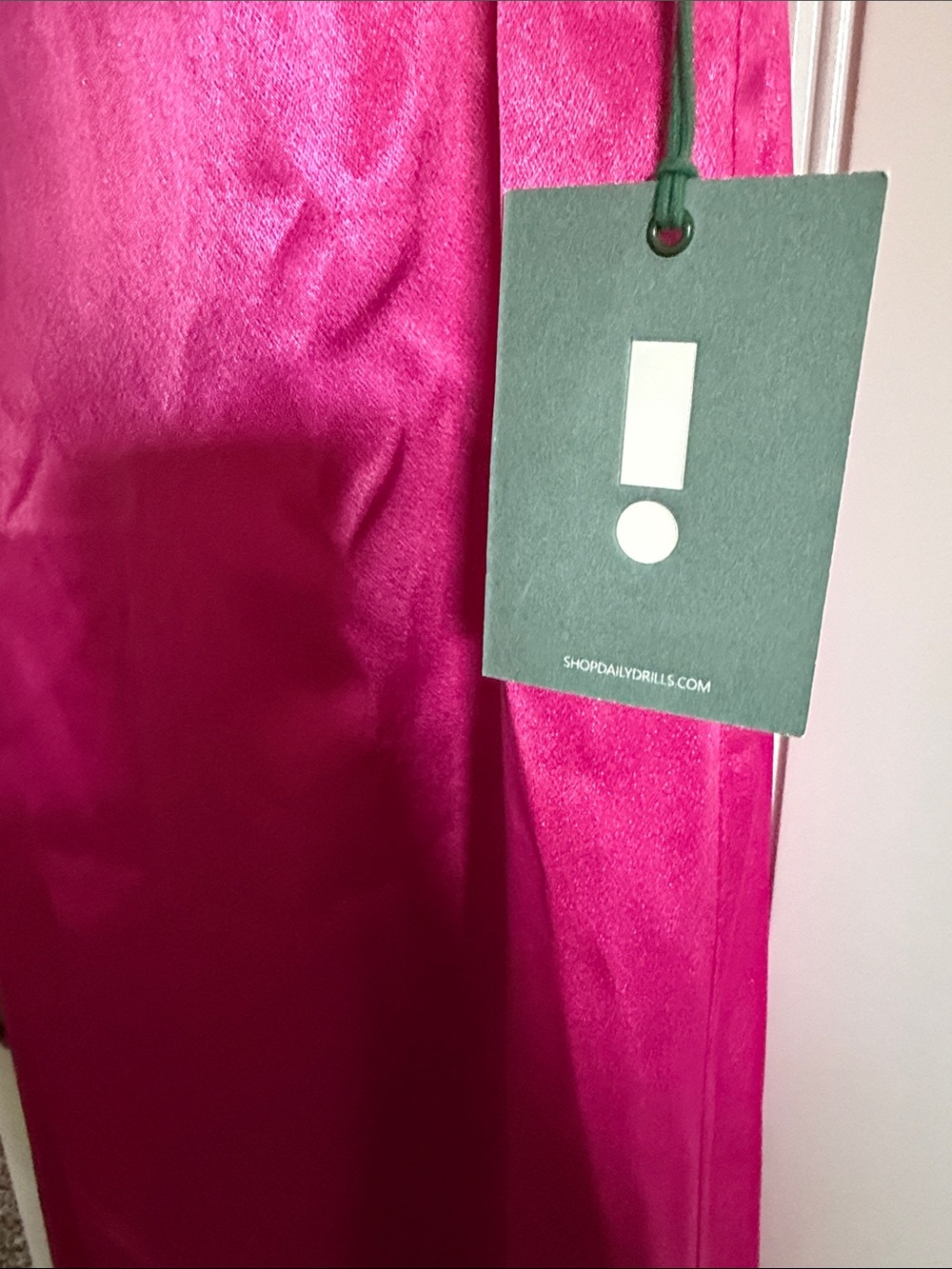 Daily Drills Fuchsia Satin Backless Maxi Dress NWT - Picture 11 of 13